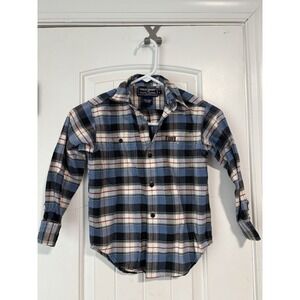 Vtg Polo Sport Ralph Lauren Womens Flannel Button Down Shirt 5 blue red